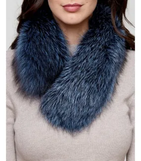 Denim Fox Fur Collar: FurSource.com