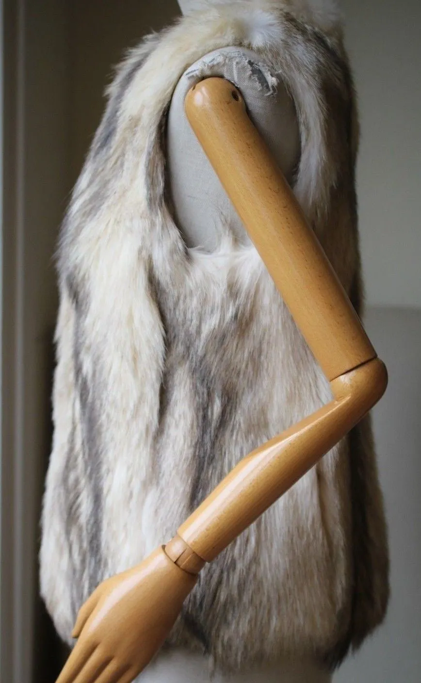 DEREK LAM 10 CROSBY FOX FUR VEST GILET US 4 UK 8