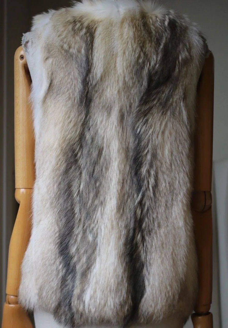 DEREK LAM 10 CROSBY FOX FUR VEST GILET US 4 UK 8