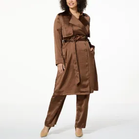      DG2 by Diane Gilman Just Like Silk Duster Trench Coat     