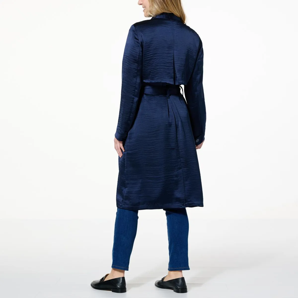      DG2 by Diane Gilman Just Like Silk Duster Trench Coat     