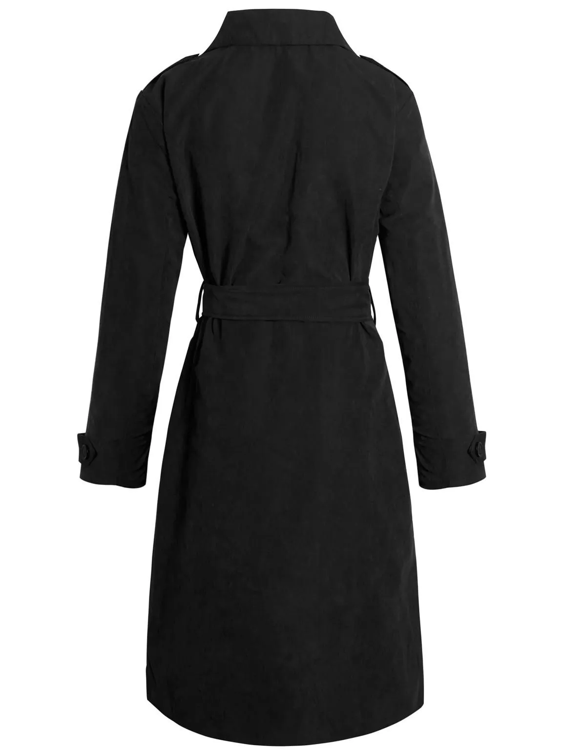 Double Breasted Brushed Twill Trench Coat, Black, Chocolate, UK Sizes 8 to 16