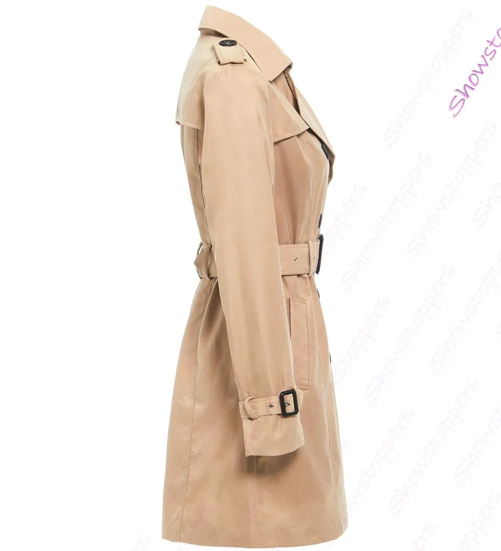 Double Breasted Trench Coat, Red, UK Sizes 8 to 14