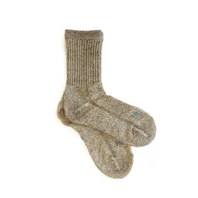 Double Face Mini Crew Socks Organic Cotton - Olive