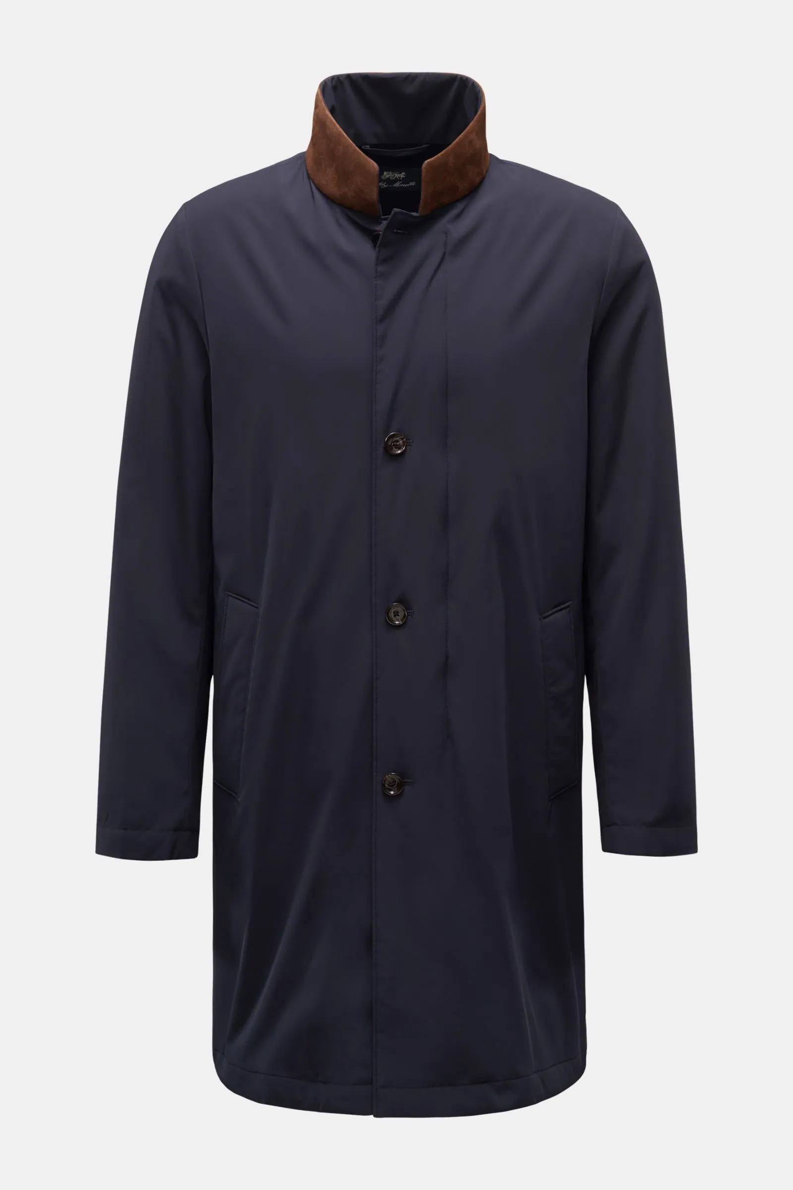 EDDY MONETTI silk coat 'Silk Travel' navy