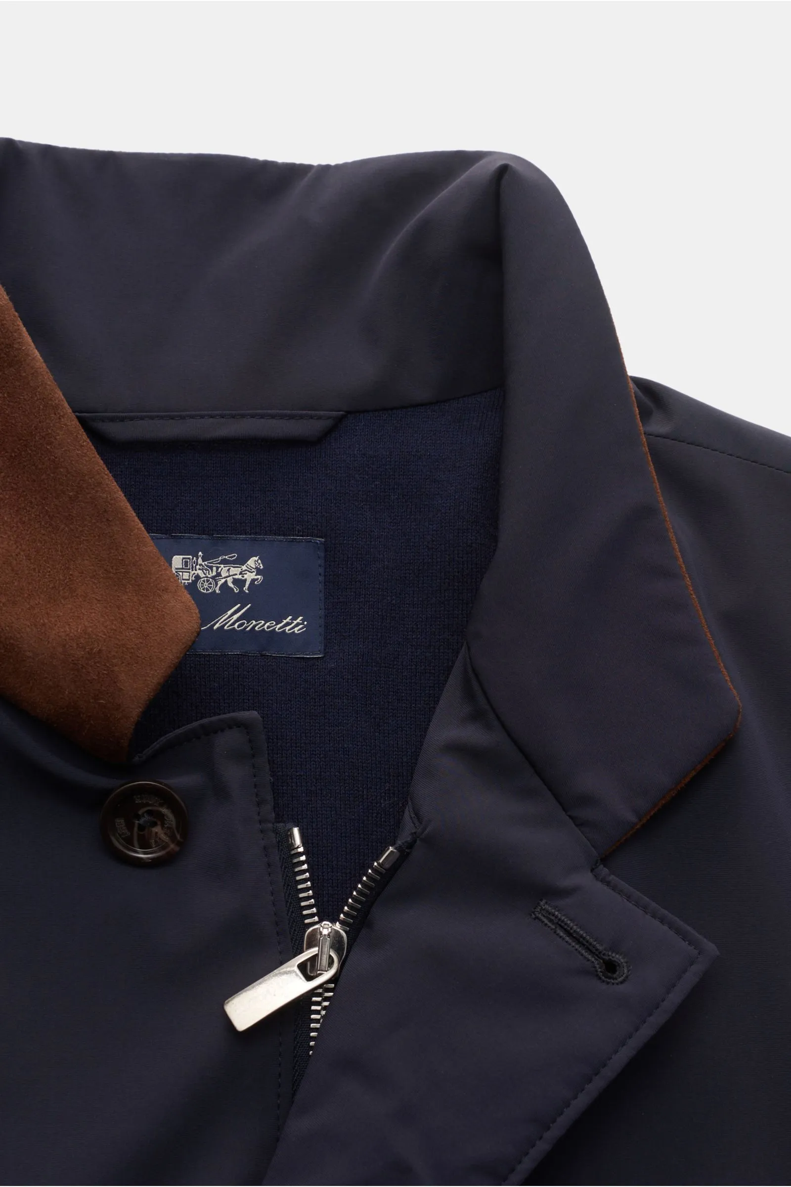 EDDY MONETTI silk coat 'Silk Travel' navy