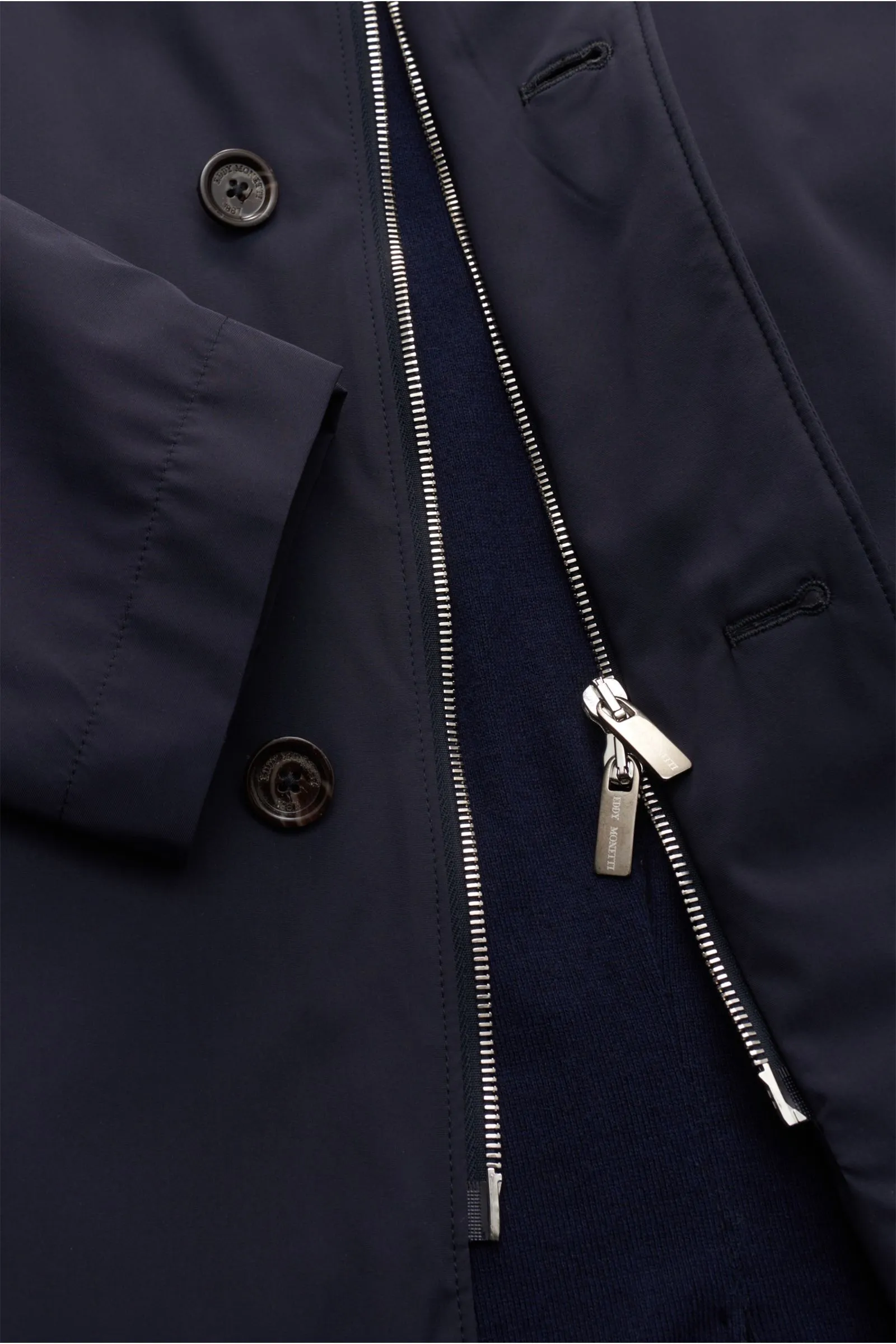 EDDY MONETTI silk coat 'Silk Travel' navy