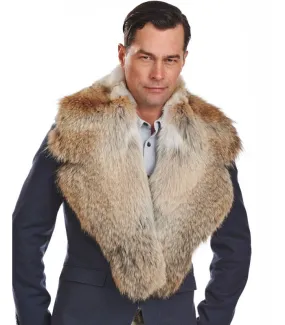 Edward Men's Coyote Fur Collar: FurHatWorld.com