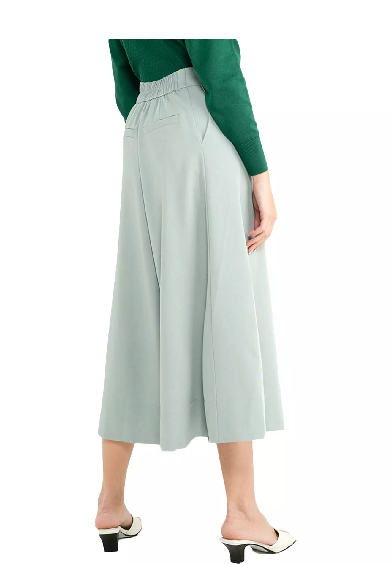 ELLE Apparel Double Button Wide Leg Pants