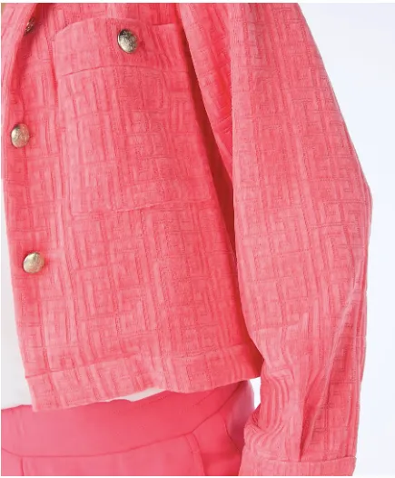 Esqualo Fancy Graphic Print Jacket | Strawberry