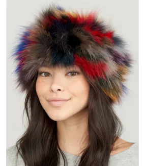 Etta Fox Fur Headband in Multi-Color: FurHatWorld.com