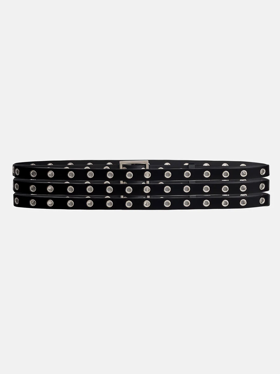 Eyelet Detail Rectangular Buckle Belt