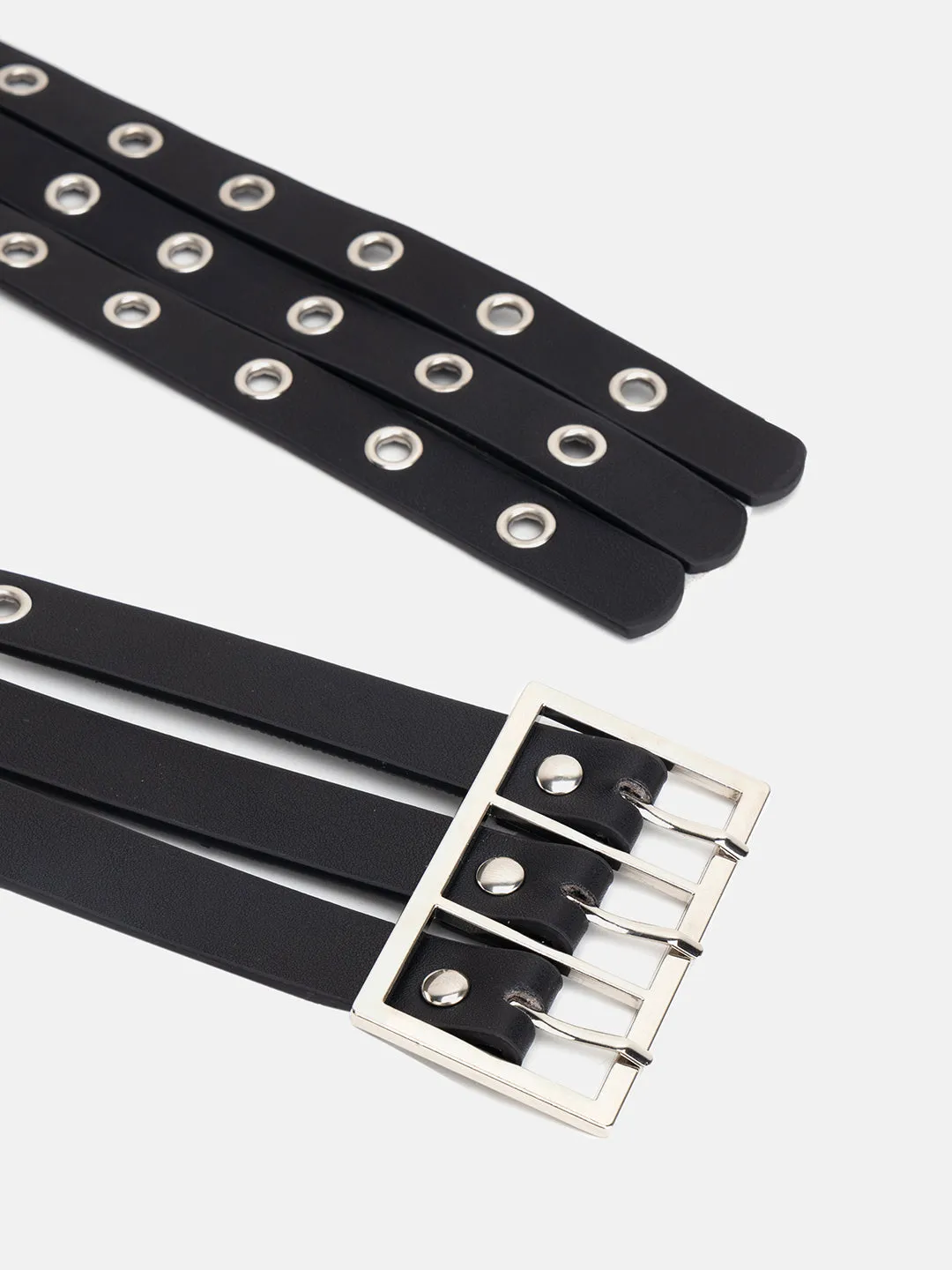 Eyelet Detail Rectangular Buckle Belt