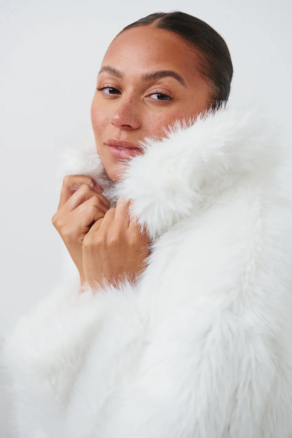 Faux fur collar jacket