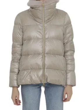 FAUX FUR COLLAR QUILTED JACKET