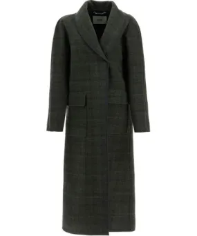 Fendi tweed robe coat with wrap style