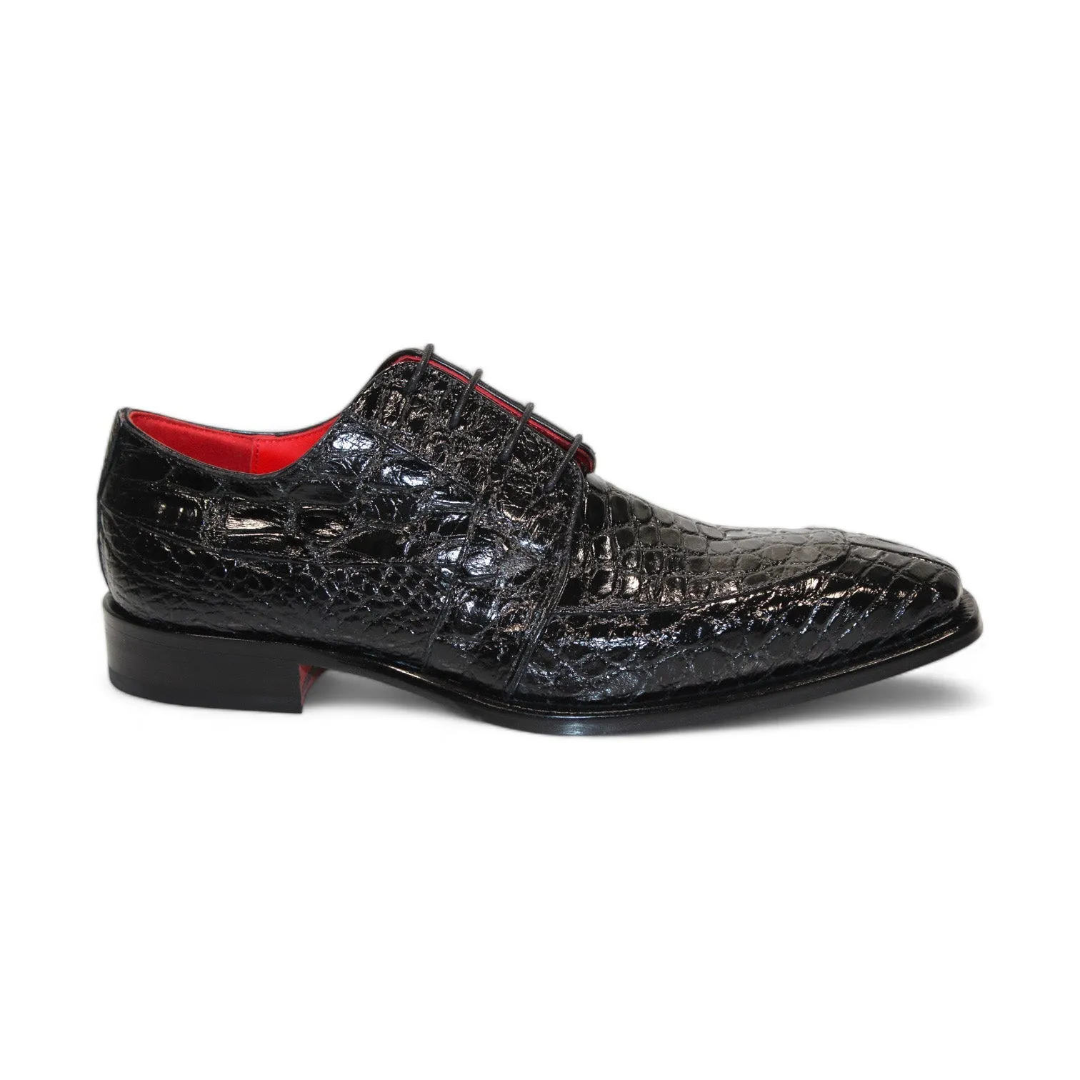 Fennix Charles Men's Shoes Black Alligator Exotic Oxfords (FX1144)