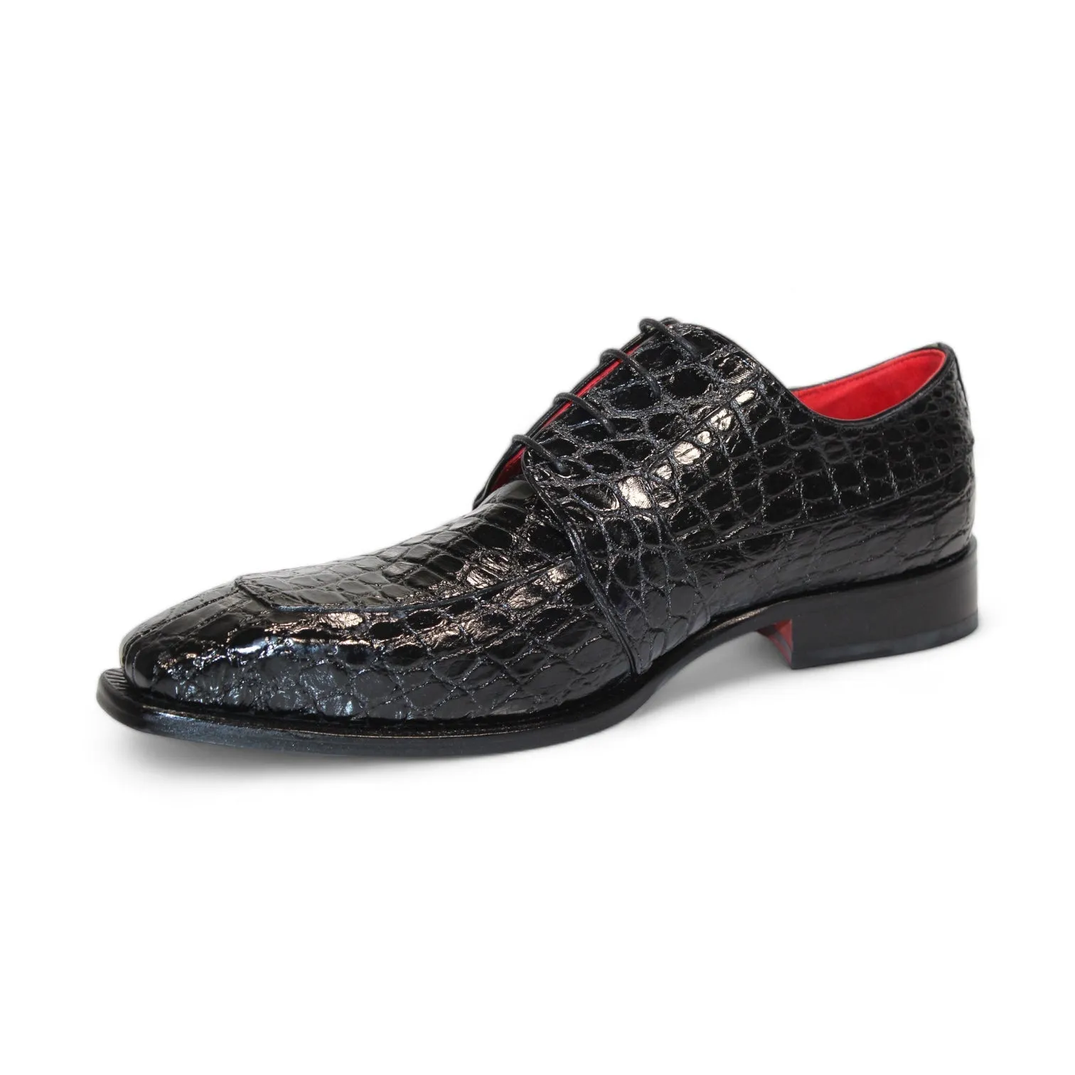 Fennix Charles Men's Shoes Black Alligator Exotic Oxfords (FX1144)