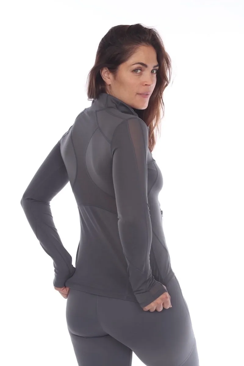 Fitwear Peekaboo Sleeve Jacket 6030 Charcoal