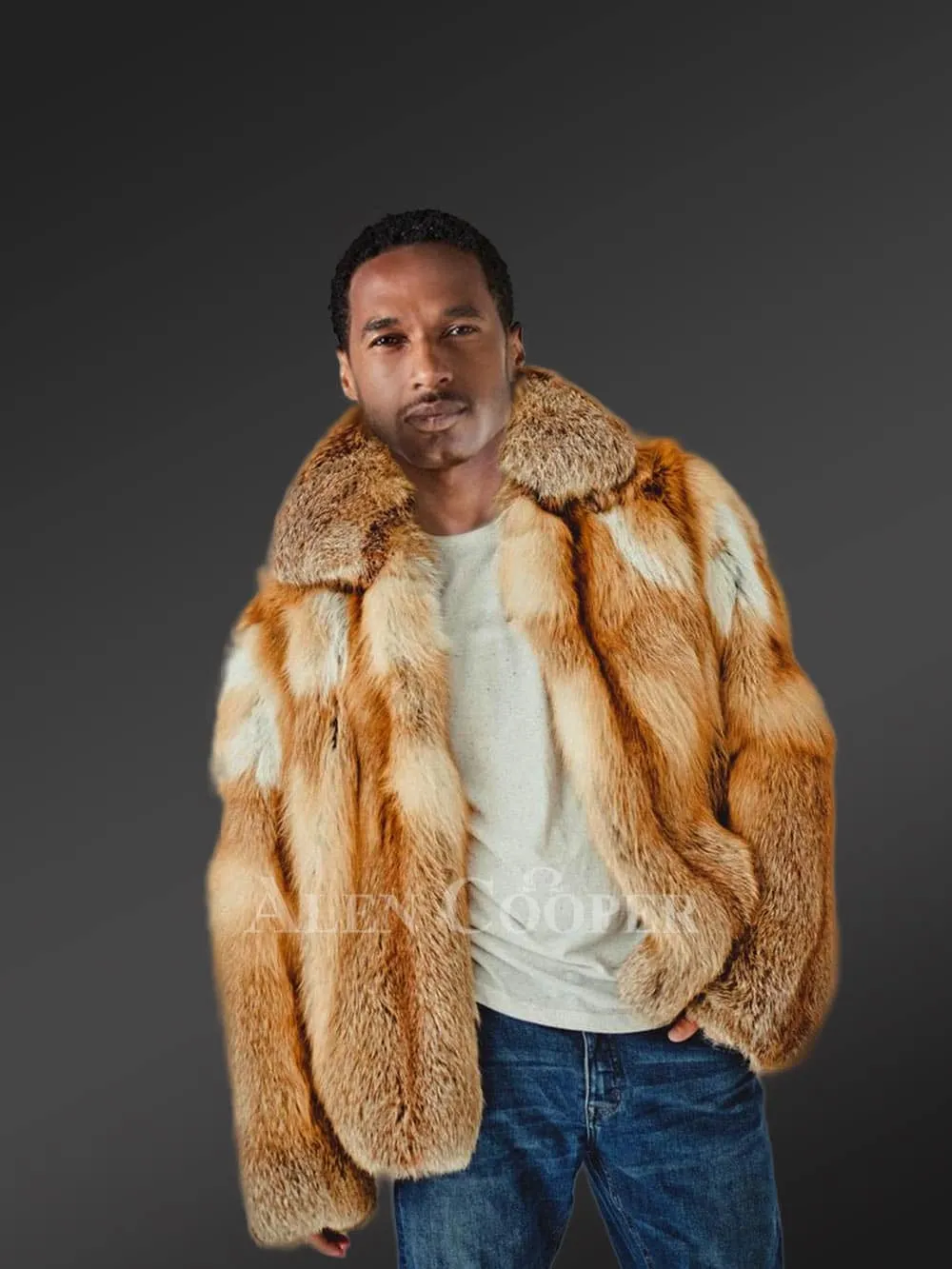 Fox fur jacket for men