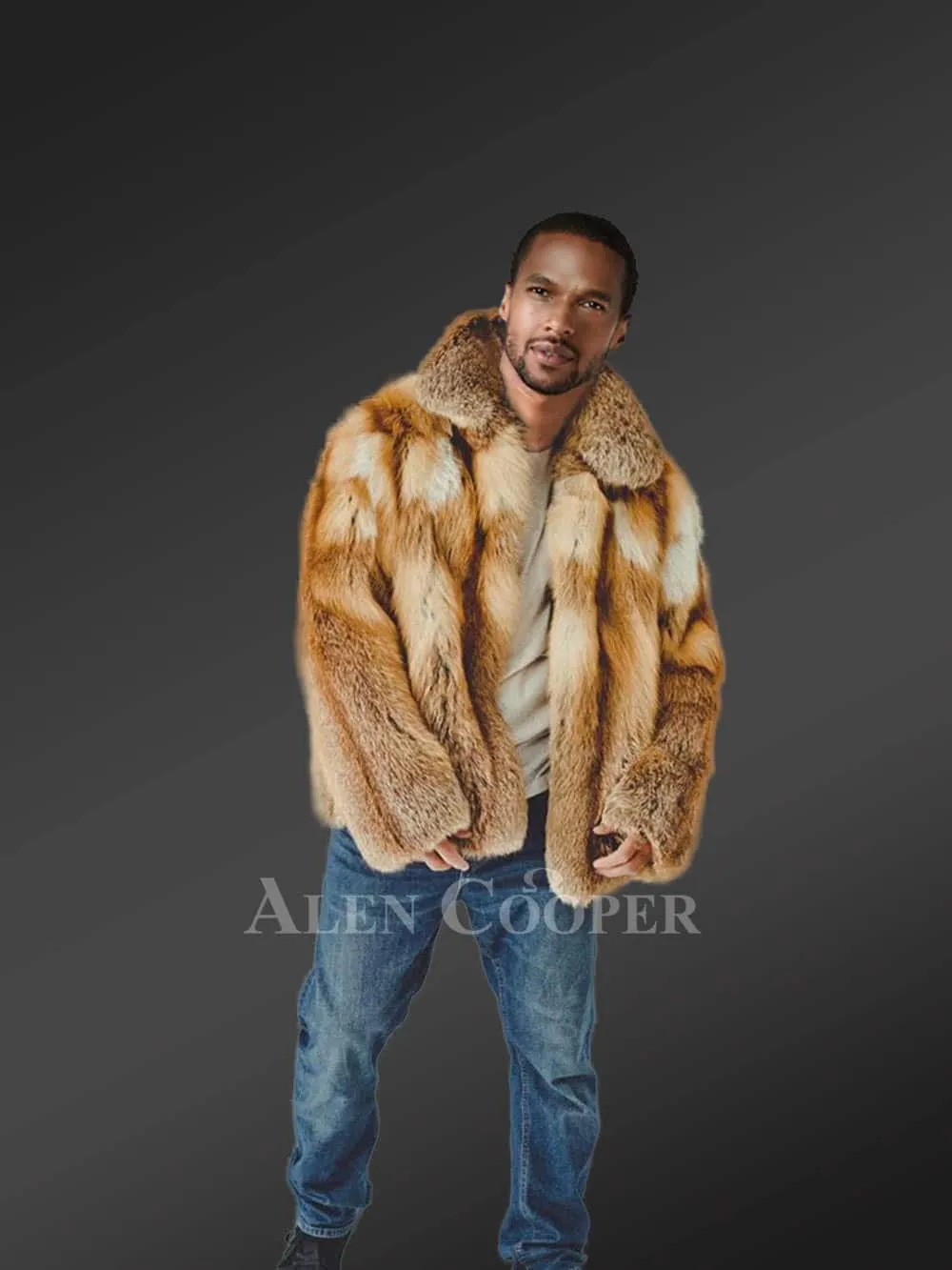 Fox fur jacket for men