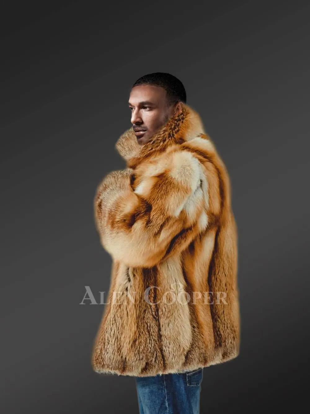 Fox fur jacket for men