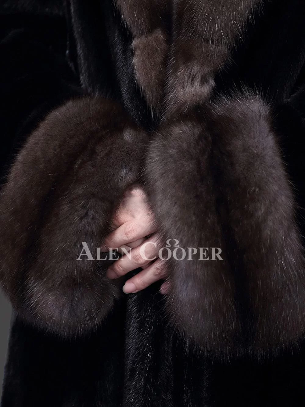 Full Length Mink Fur Coat With Sable Fur Collar