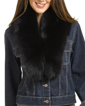 Fur Collar / Scarf - Black Fox Fur: FurSource.com