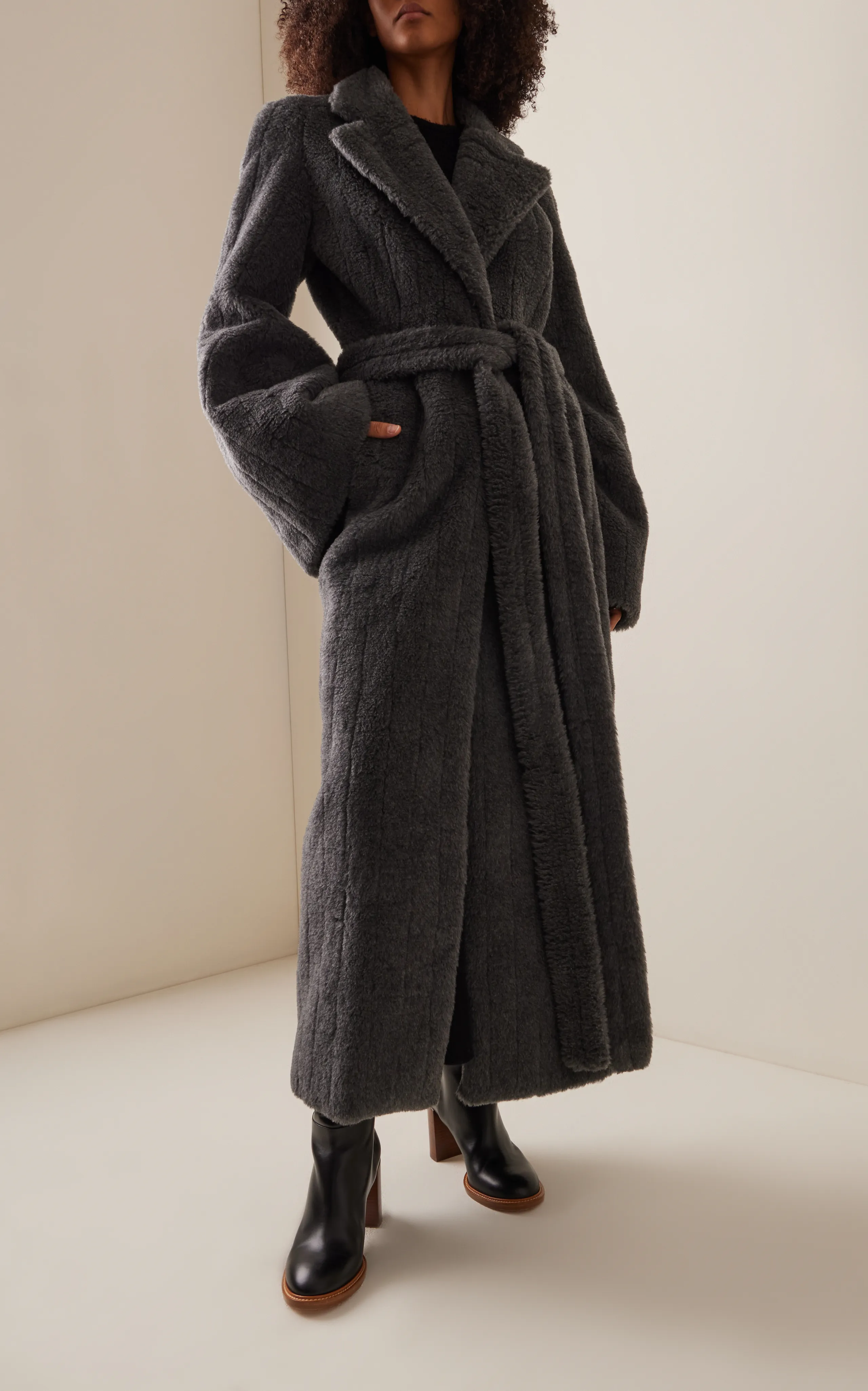 Gabriela Hearst Barring Plush Wool-Blend Robe Coat