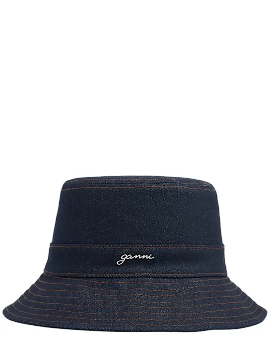 GANNI   Signature recycled denim bucket hat 