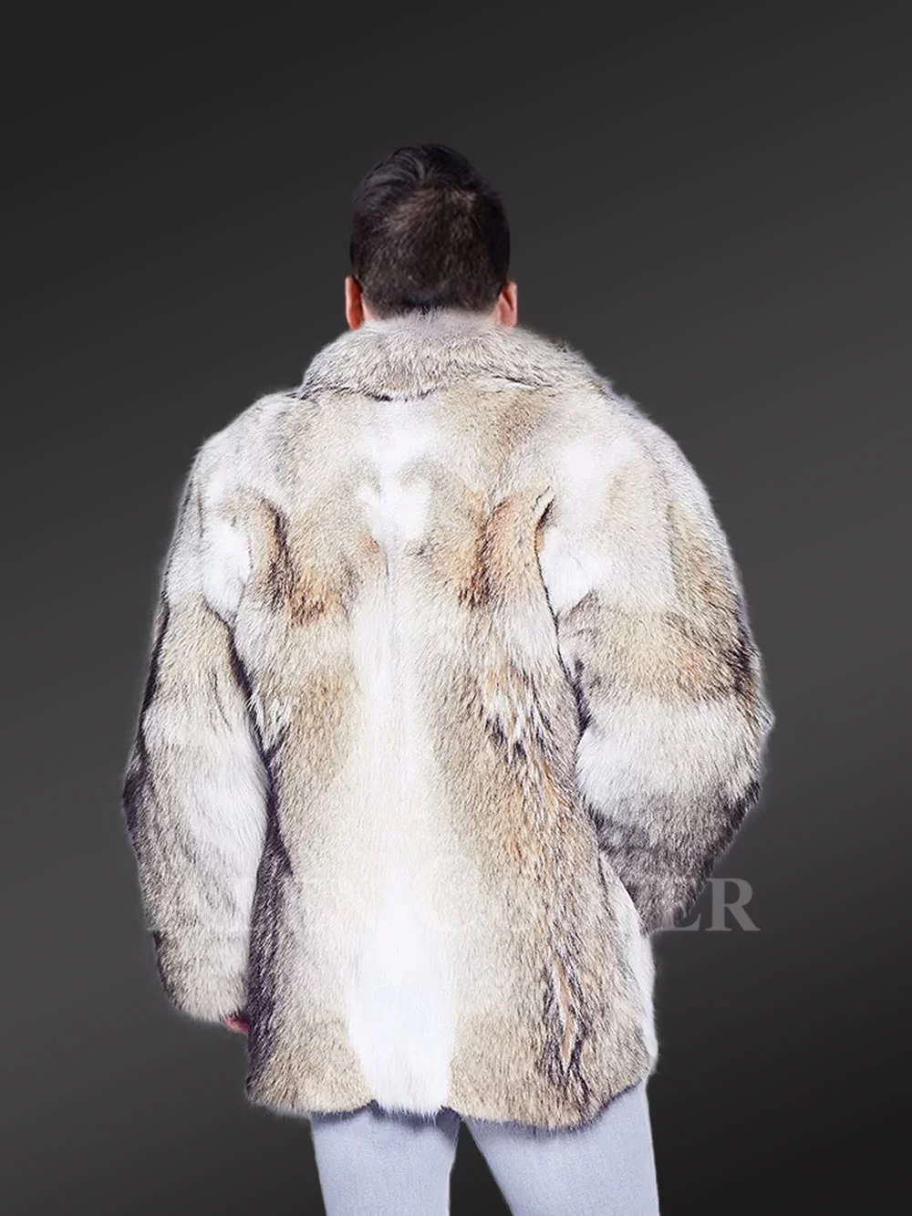 Genuine crystal fox fur super warm paragraph winter parka for men