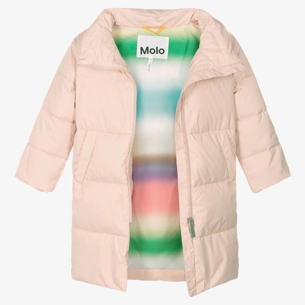 Girls Pale Pink Puffer Coat