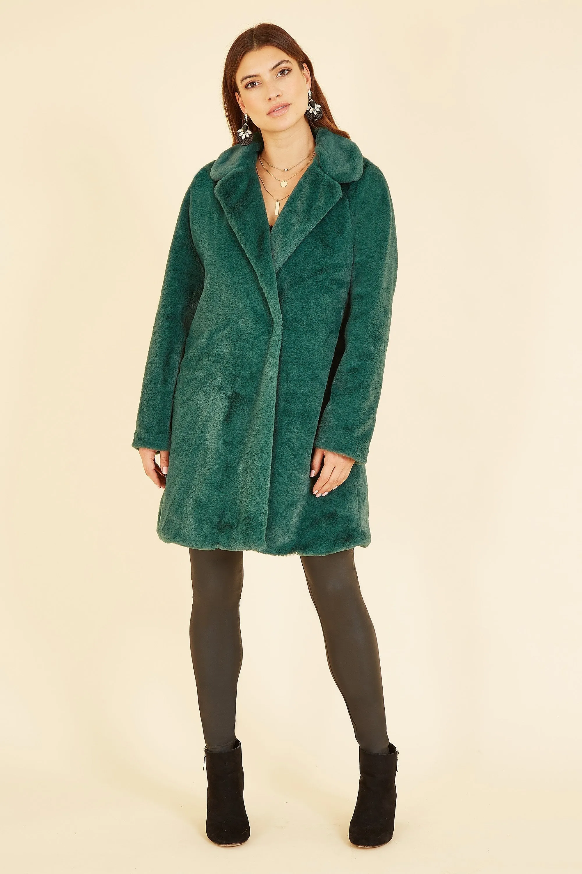 Green Fur Collar Jacket