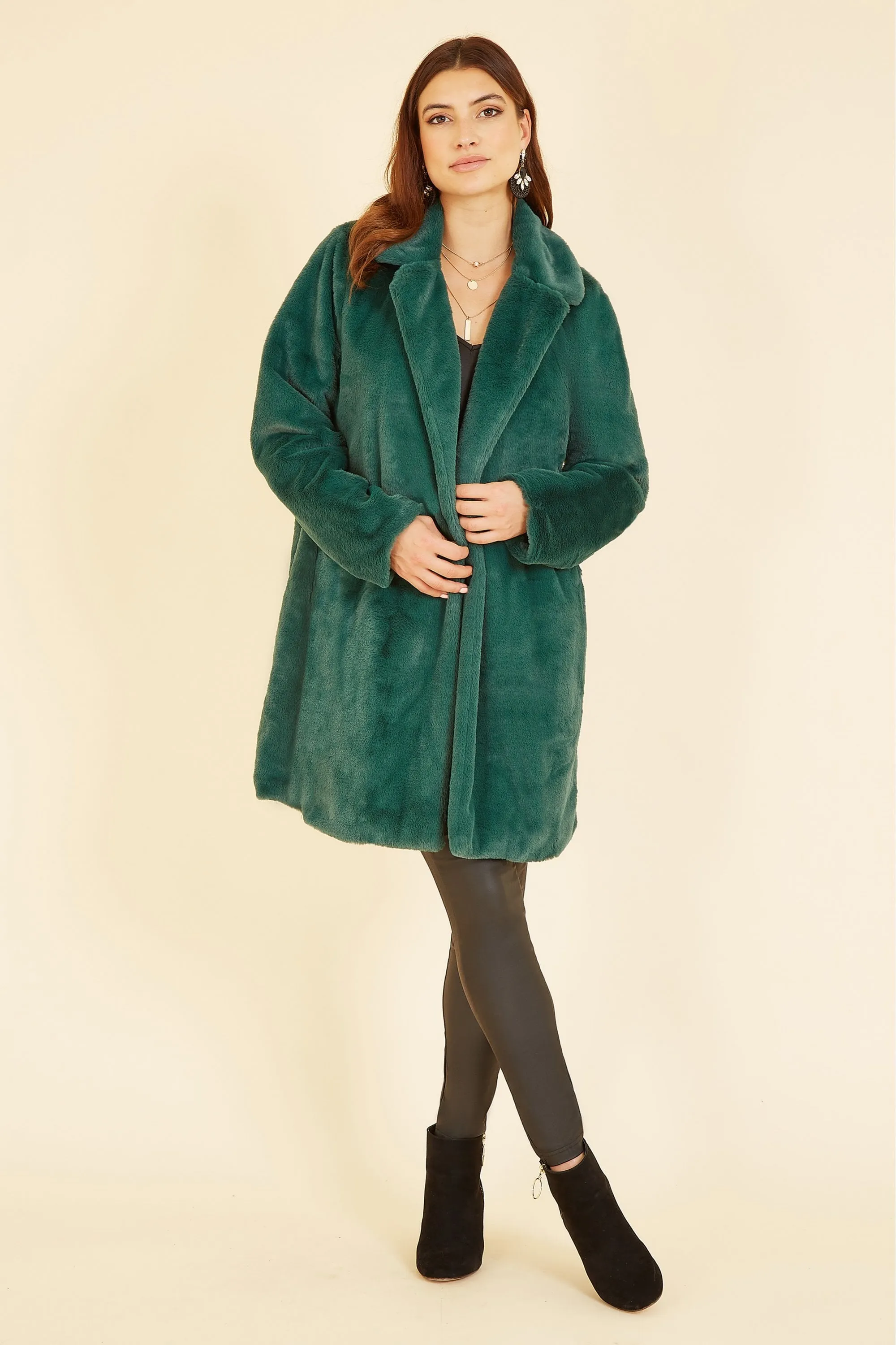 Green Fur Collar Jacket