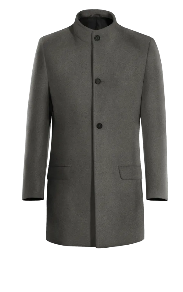 Grey Funnel neck Coat