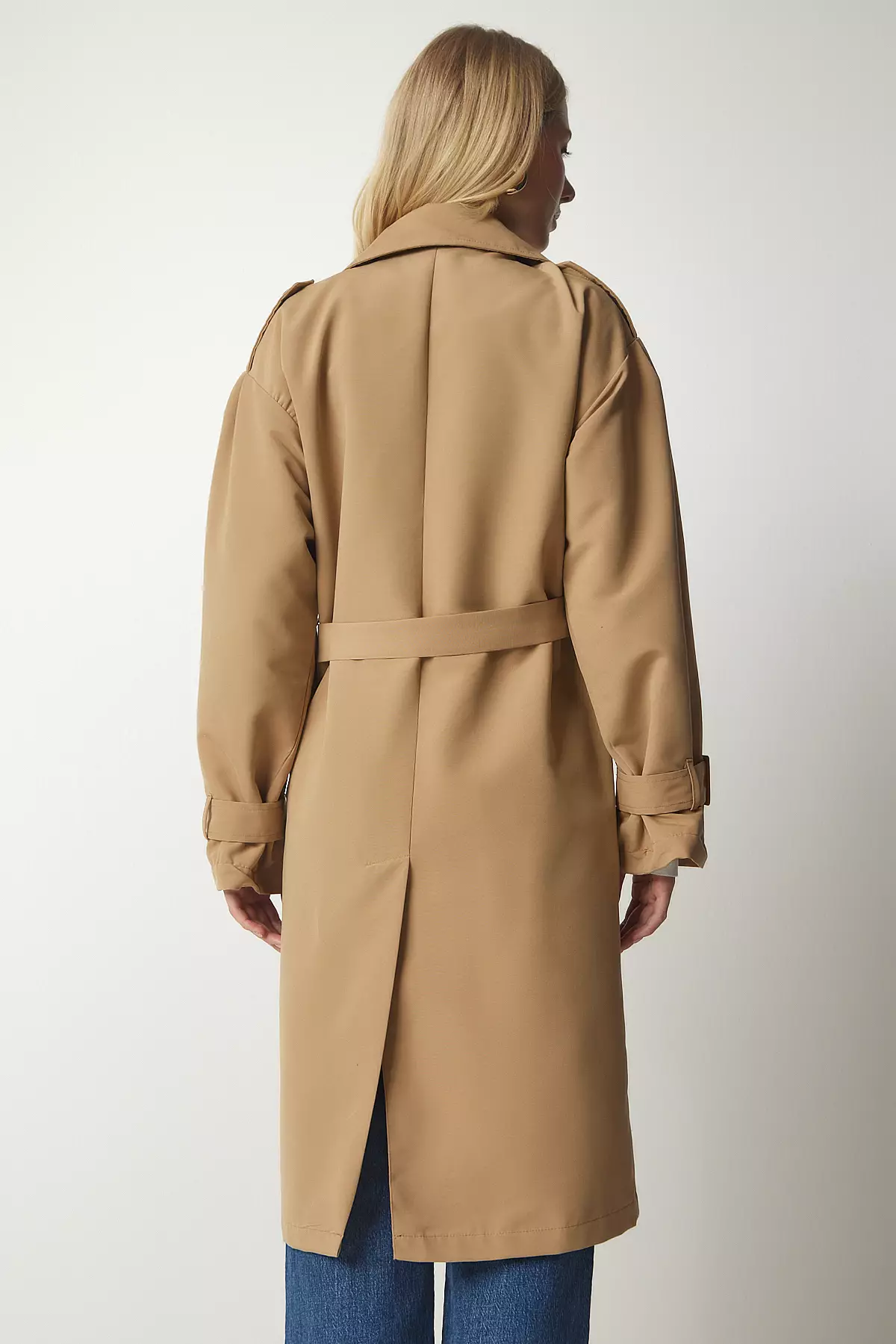 Happiness Istanbul Double Breasted Trench Coat with Belt