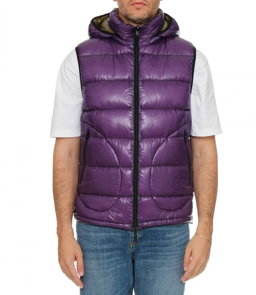 HERNOREVERSIBLE NYLON VEST WITH HOOD