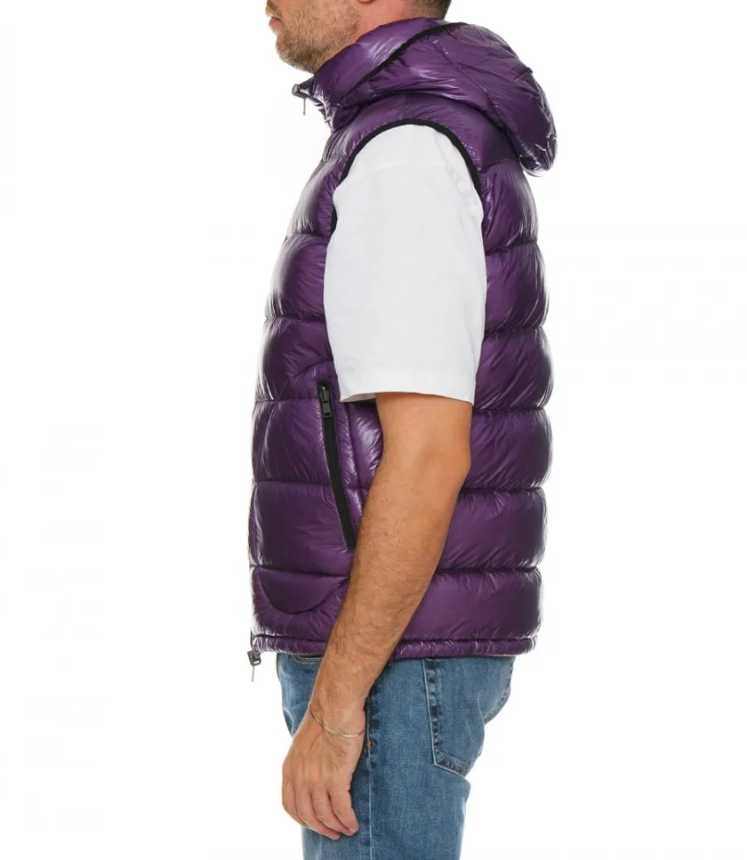 HERNOREVERSIBLE NYLON VEST WITH HOOD