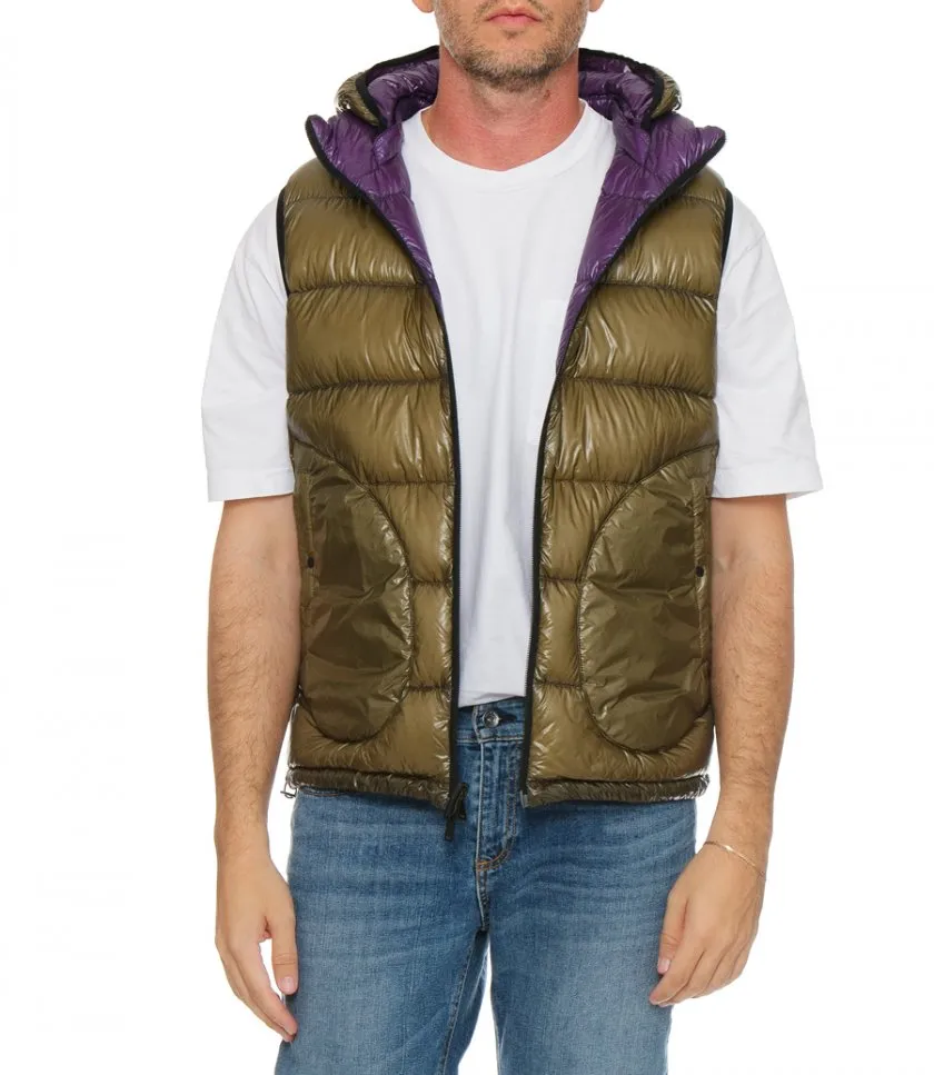 HERNOREVERSIBLE NYLON VEST WITH HOOD