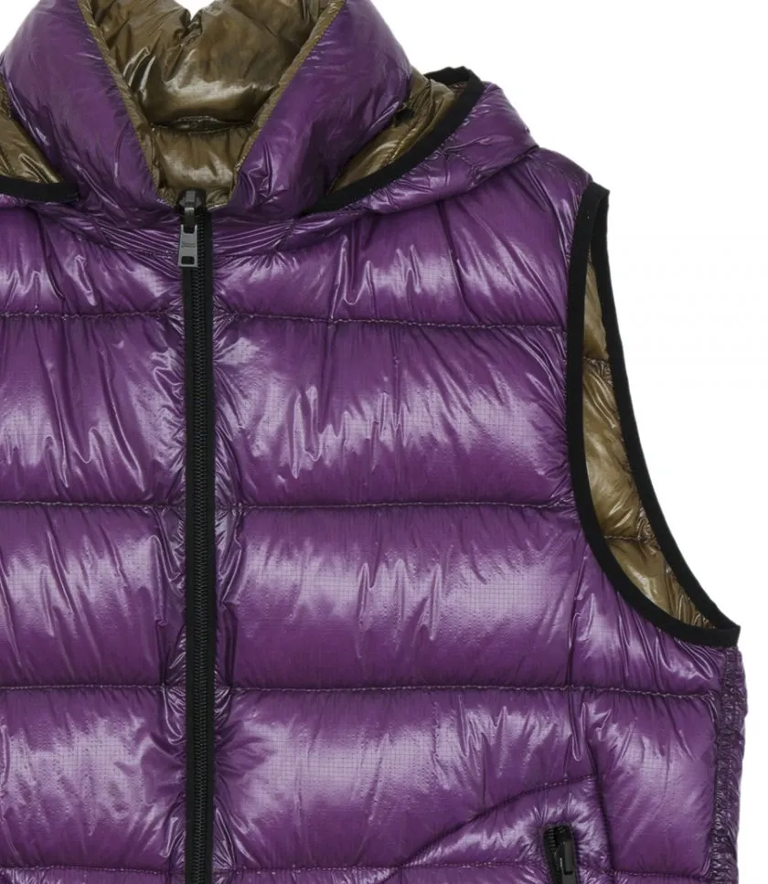 HERNOREVERSIBLE NYLON VEST WITH HOOD