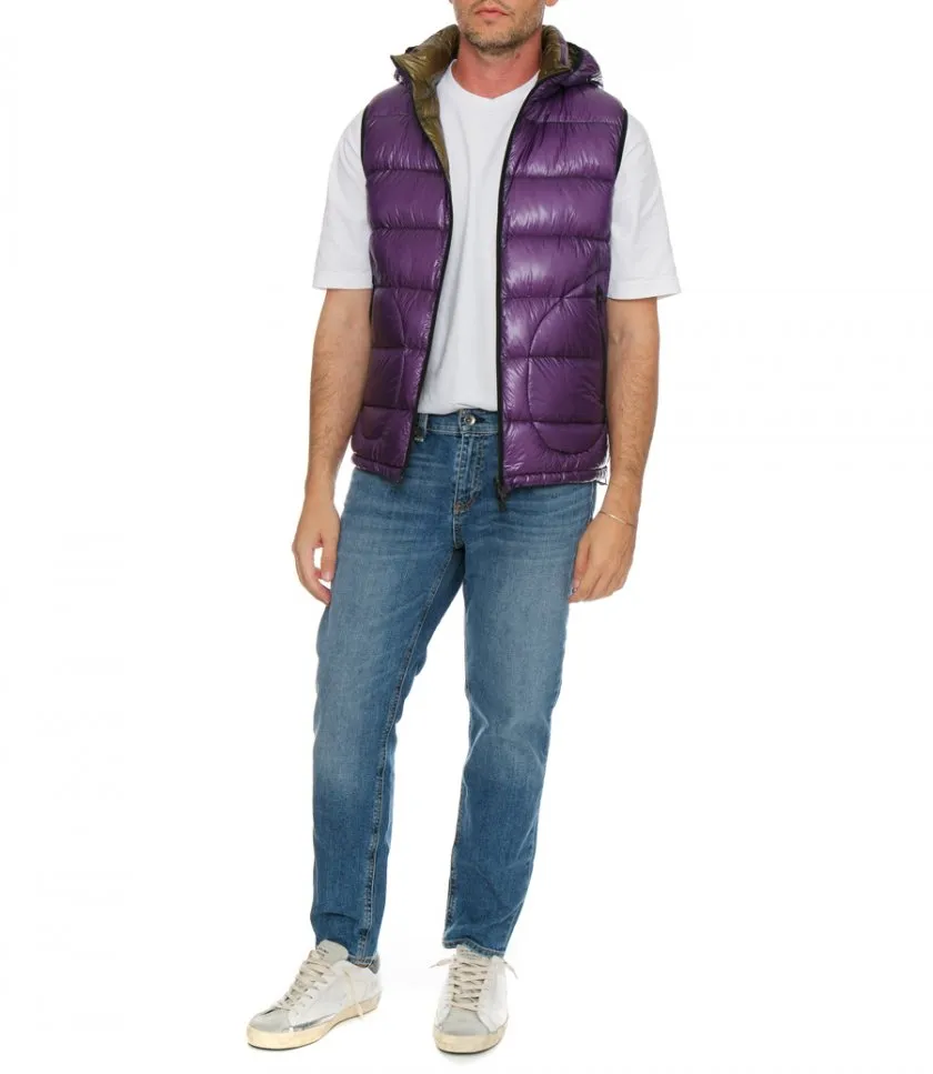 HERNOREVERSIBLE NYLON VEST WITH HOOD