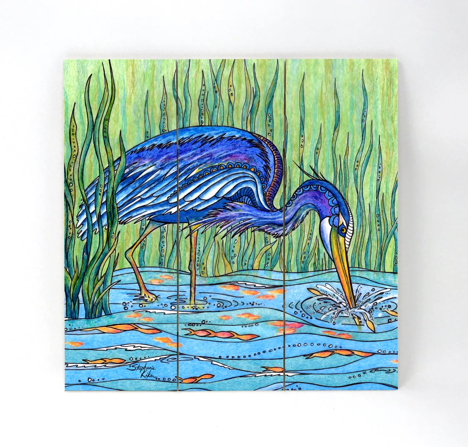 Heron in the Marsh Wall Art