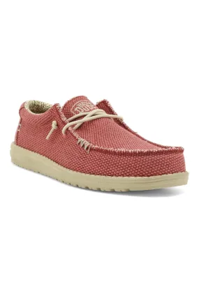 HEY DUDE Wally Braided Sneaker Vela Uomo Pompeian Red 40003-6VP