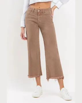 High Rise Crop Wide Leg Jeans