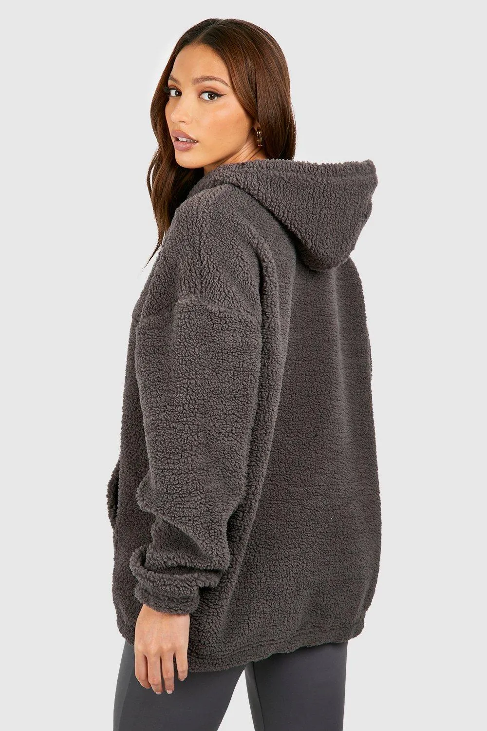 Hoodies & Sweatshirts | Tall Dsgn Studio Premium Borg Embroidered Oversized Hoodie | boohoo