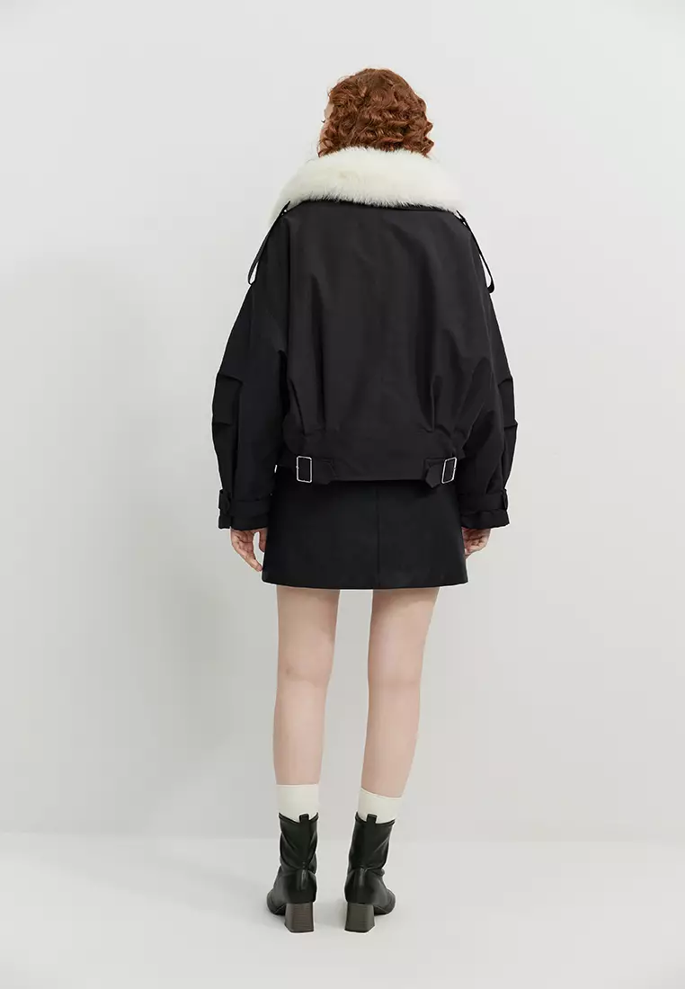 Hopeshow Fur Collar Parka Jacket