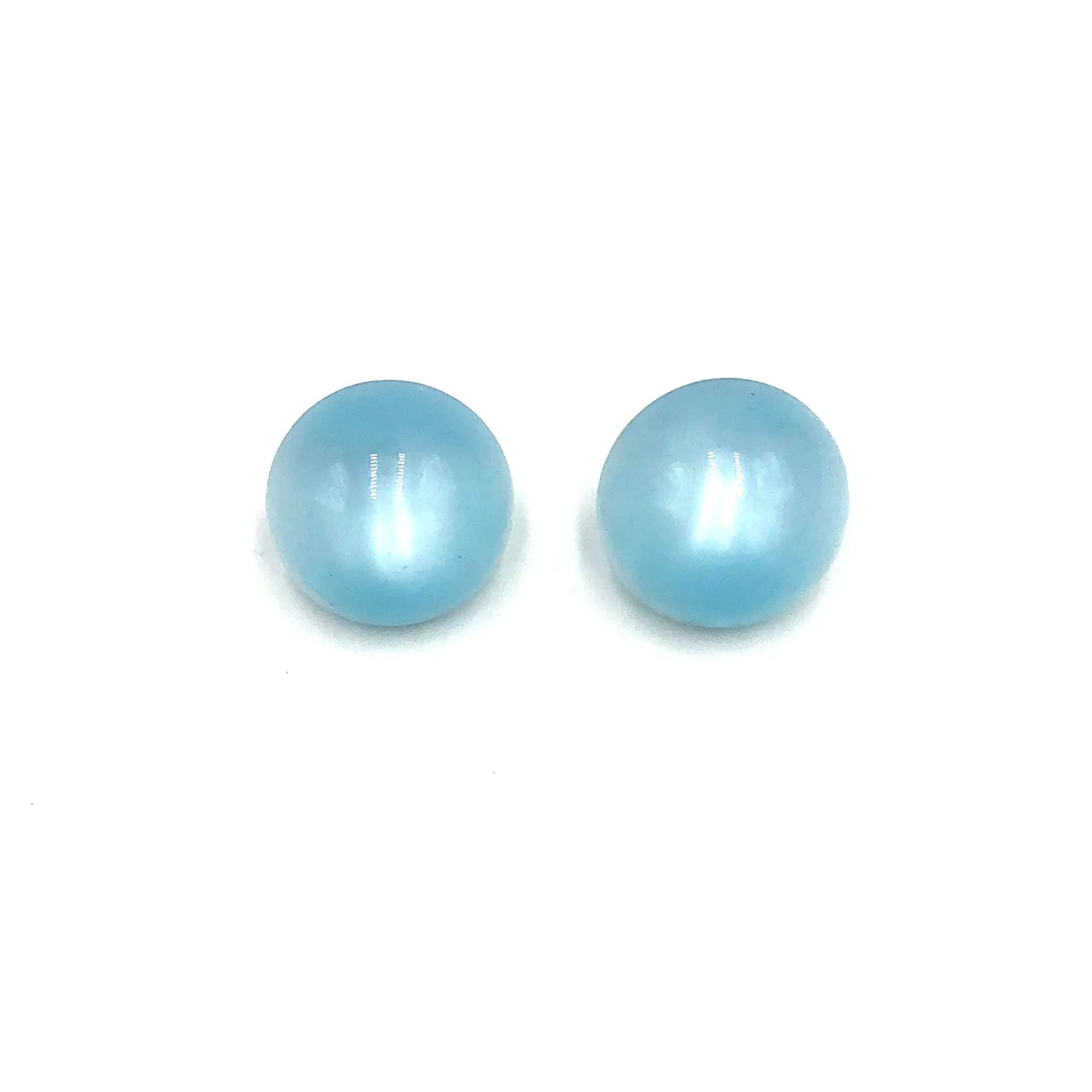 Ice Blue MG Retro Button Stud Earrings - 18mm