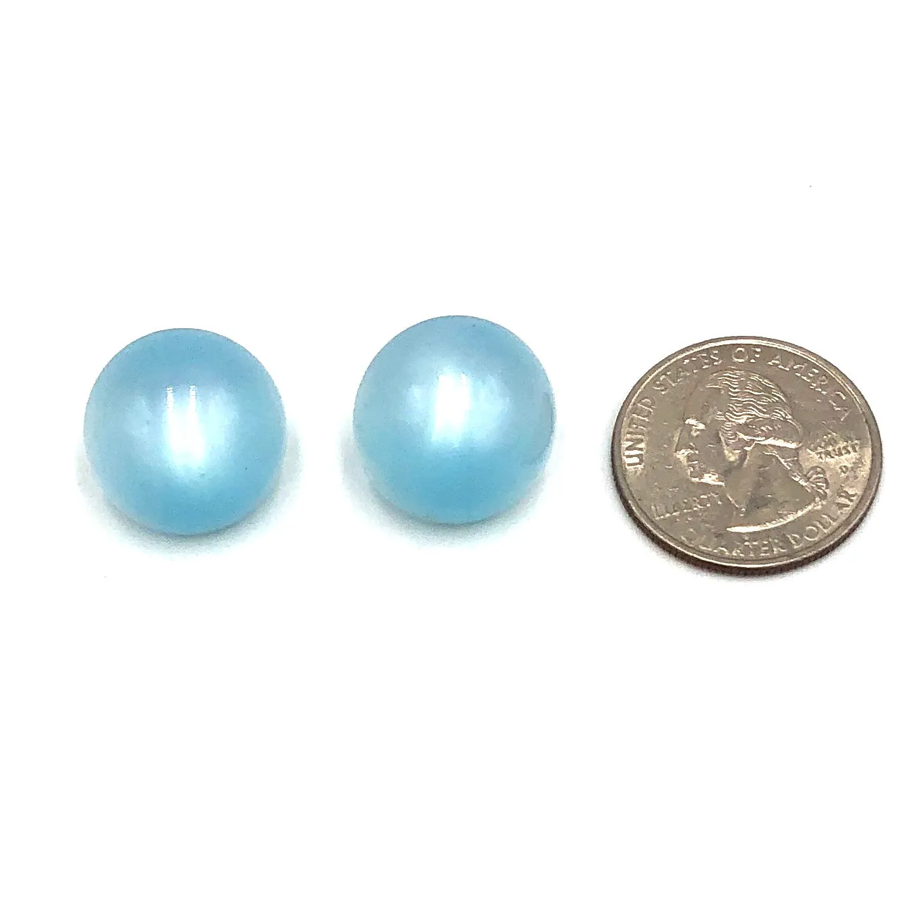 Ice Blue MG Retro Button Stud Earrings - 18mm