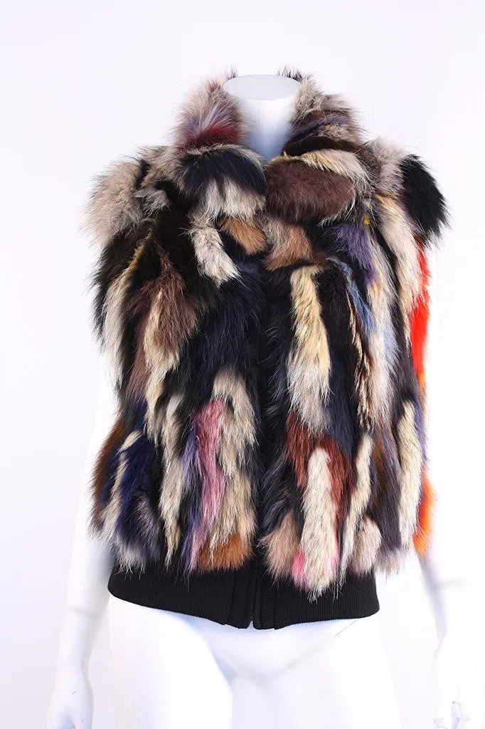 INOCHI Rainbow Fox & Coyote Fur Vest