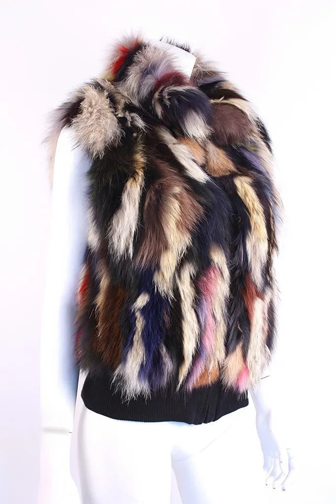 INOCHI Rainbow Fox & Coyote Fur Vest